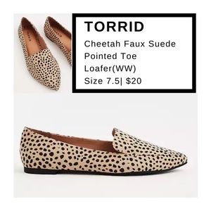 Torrid Cheetah Faux Suede Pointed Toe Loafer Sz7.5